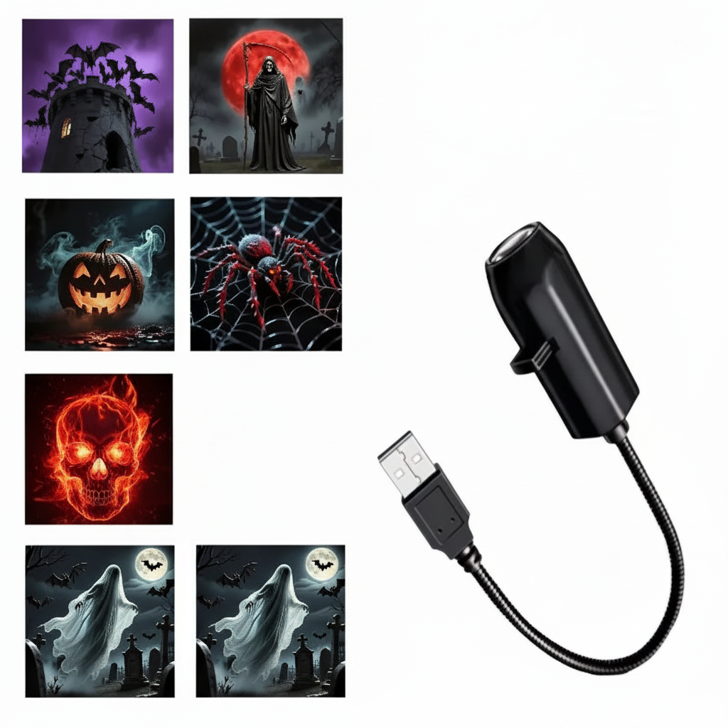 6 Styles Colorés - Projecteur Halloween