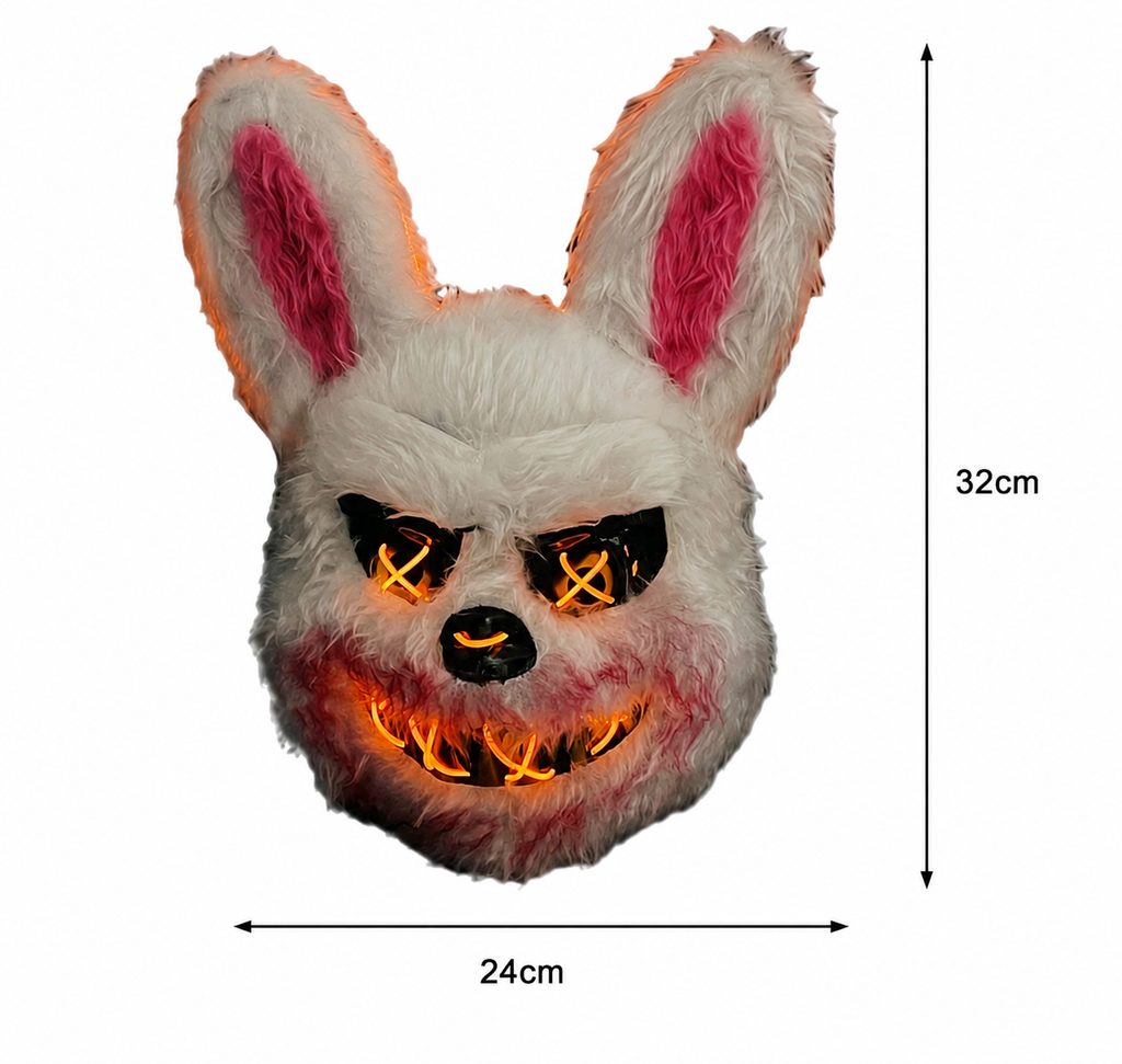 Masque Lapin & Ours à LED Lumineux Halloween – Effet Horreur Cosplay