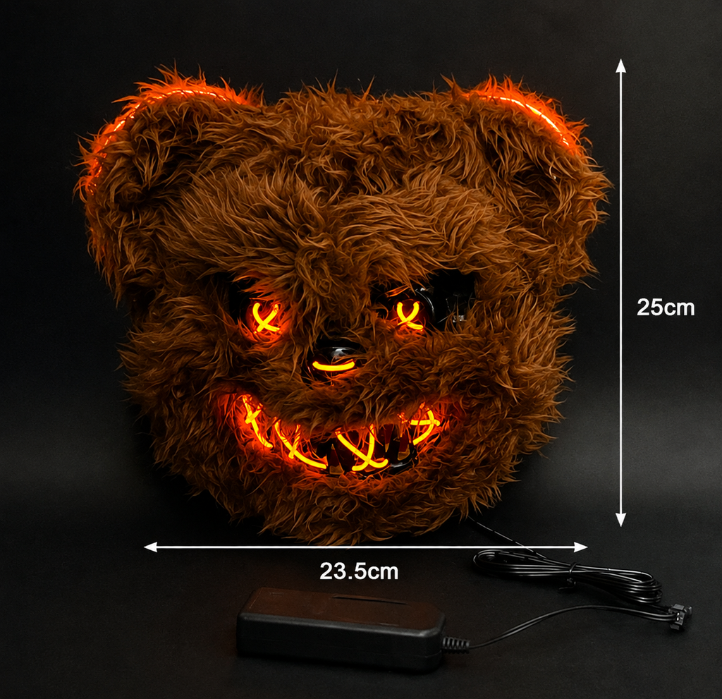 Masque Lapin & Ours à LED Lumineux Halloween – Effet Horreur Cosplay