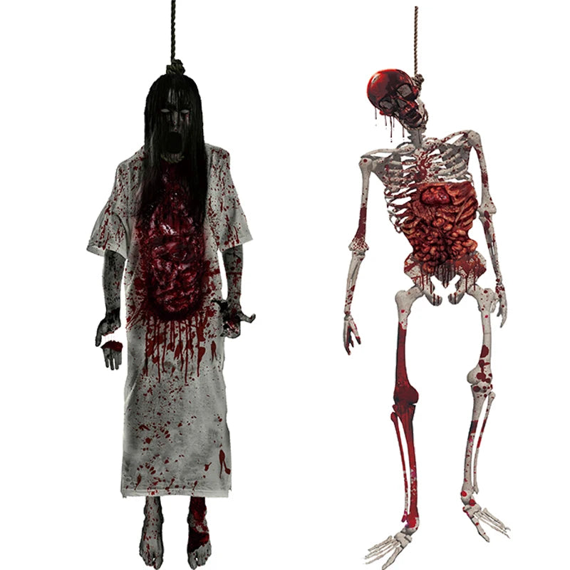 Stickers Fenêtre Halloween Horreur – Cadavre & Squelette Déco Maison Hantée