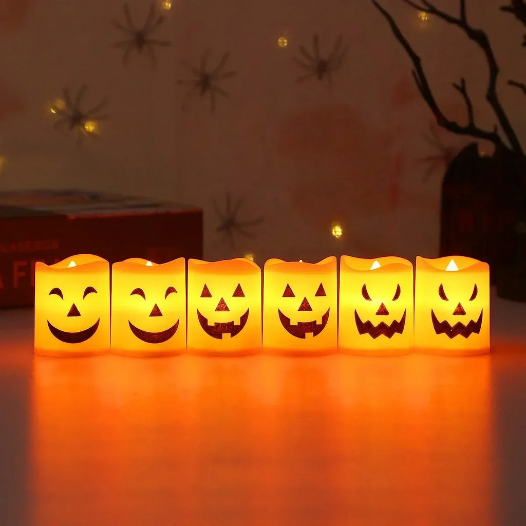 LED Flameless Halloween Candles – Pumpkin, Skull & Ghost