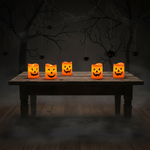 LED Flameless Halloween Candles – Pumpkin, Skull & Ghost