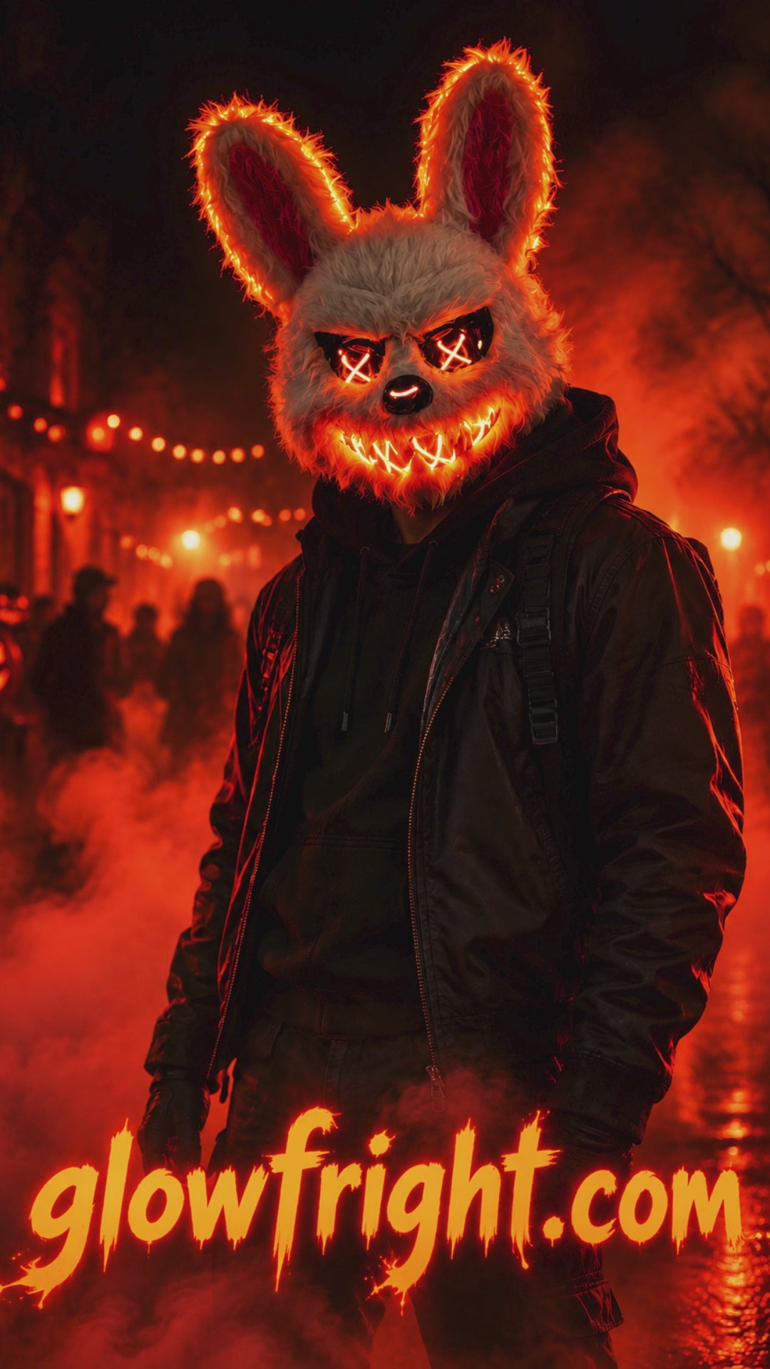 GlowFright Masque LED Halloween Lapin Ours Lumineux Horreur Cosplay